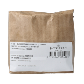 Jacob Hooy Jacob Hooy Sea Buckthorn Berries Whole 250 Gram