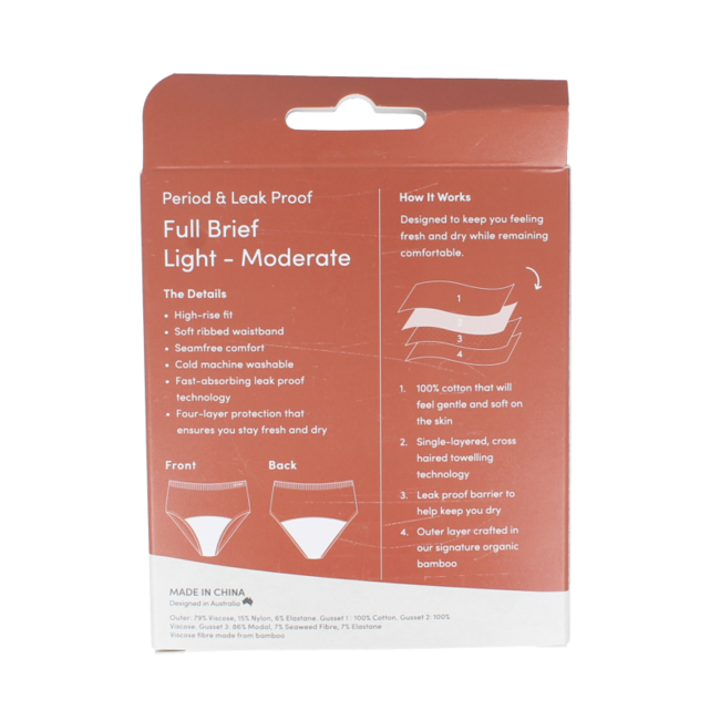 Boody Menstruatie ondergoed zwart licht/normaal maat XS 1 Stuks