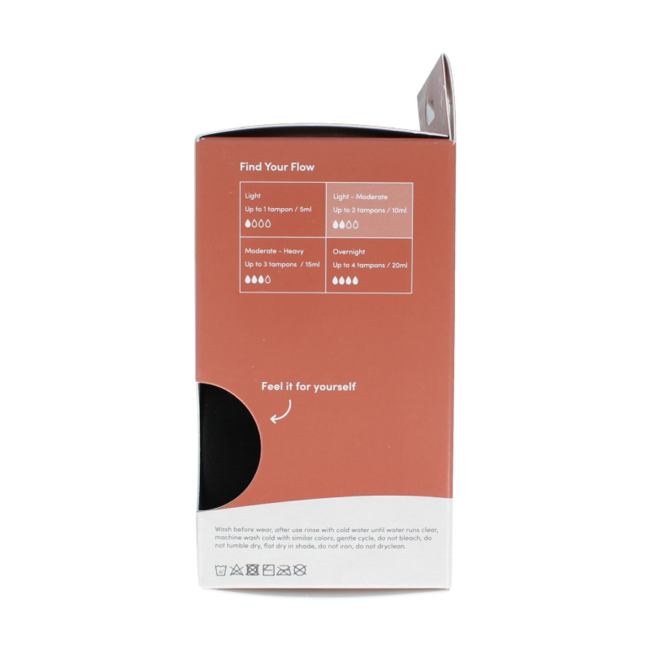 Boody Menstruatie ondergoed zwart licht/normaal maat XS 1 Stuks