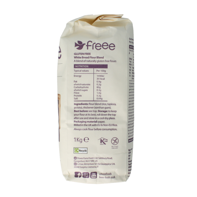 Doves Farm glutenfreie Backmischung für Weißbrot Bio 1 Kilogramm