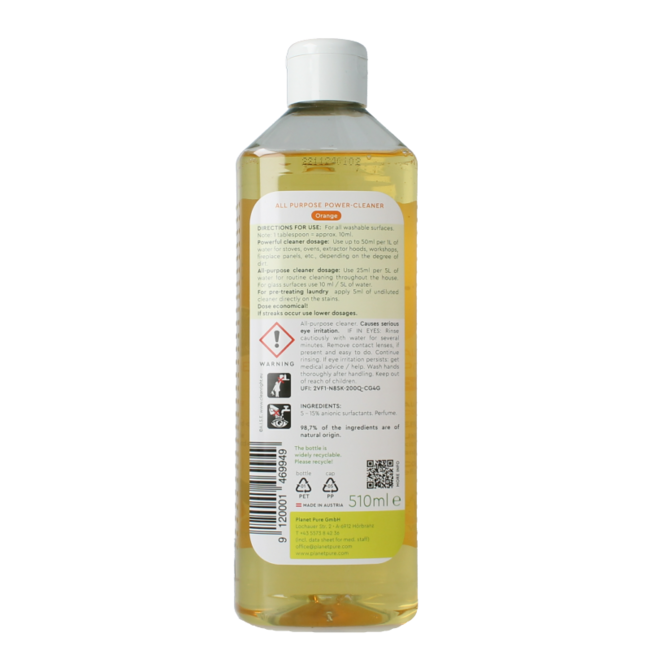Planet Pure Limpiador multiusos naranja 510 mililitros