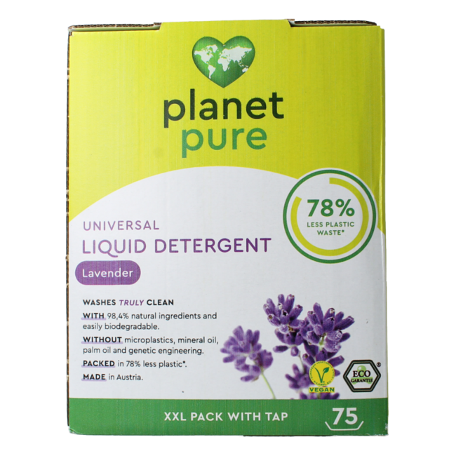 Planet Pure Wasmiddel vloeibaar universeel lavendel 3 Liter