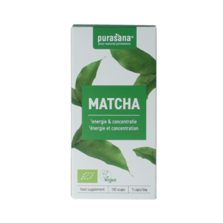 Purasana Purasana Matcha vegan organic 100 Vegetarian capsules