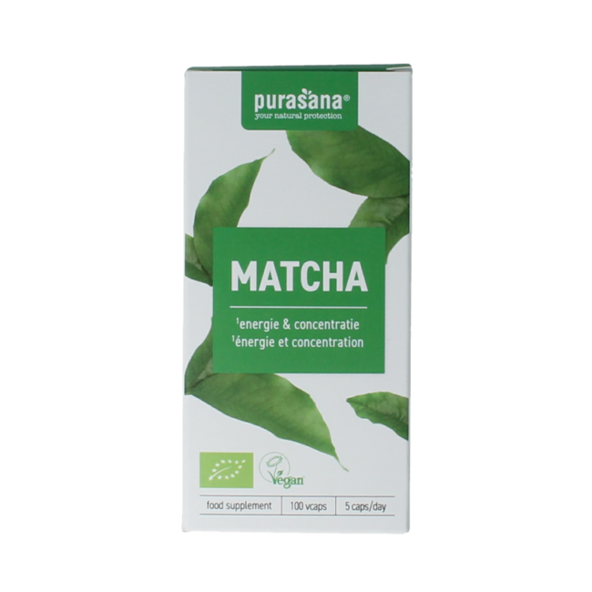 Purasana Matcha vegan organic 100 Vegetarian capsules