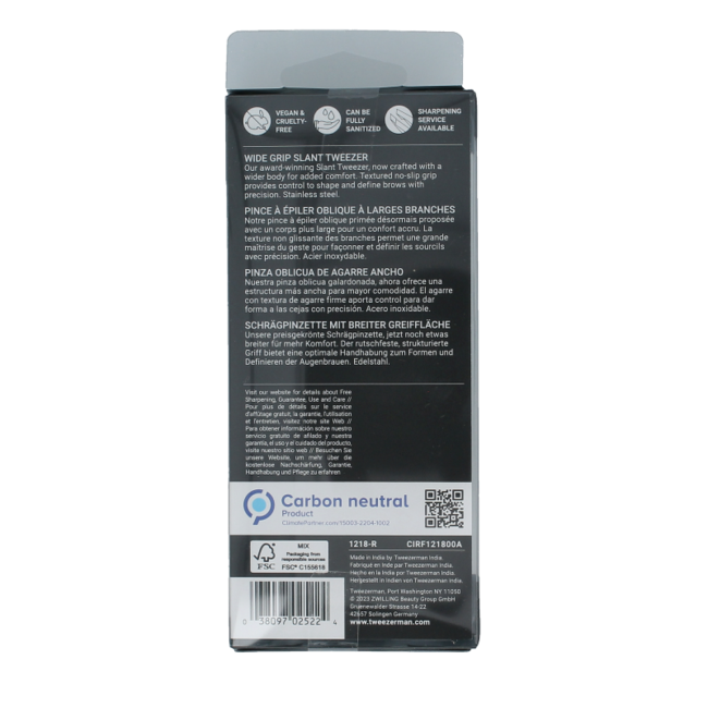 Tweezerman Slant Pinzette no slip with grip 1 Stück