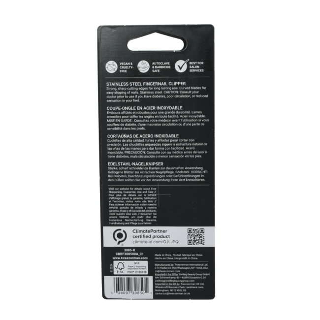 Tweezerman Coupe-ongles en acier inoxydable 1 pièce