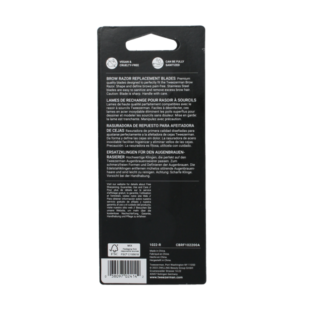 Tweezerman Brow razor replacement blades 4 pieces