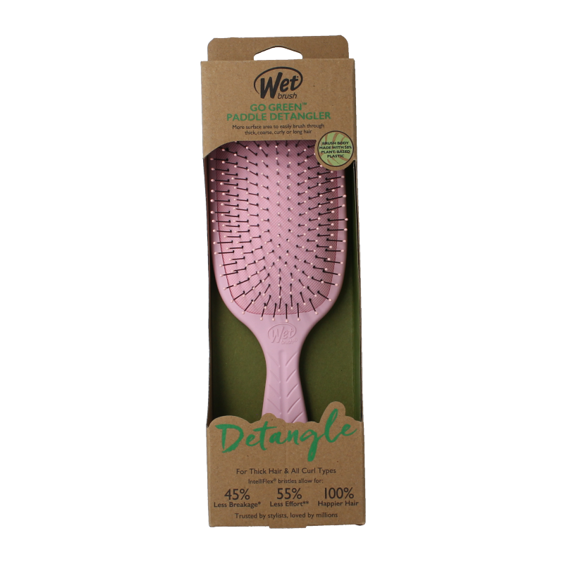 Wet Brush Go green paddle detangler rosa 1 unidad