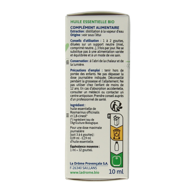 Ladrôme Romarin à cinéole bio 10 ml