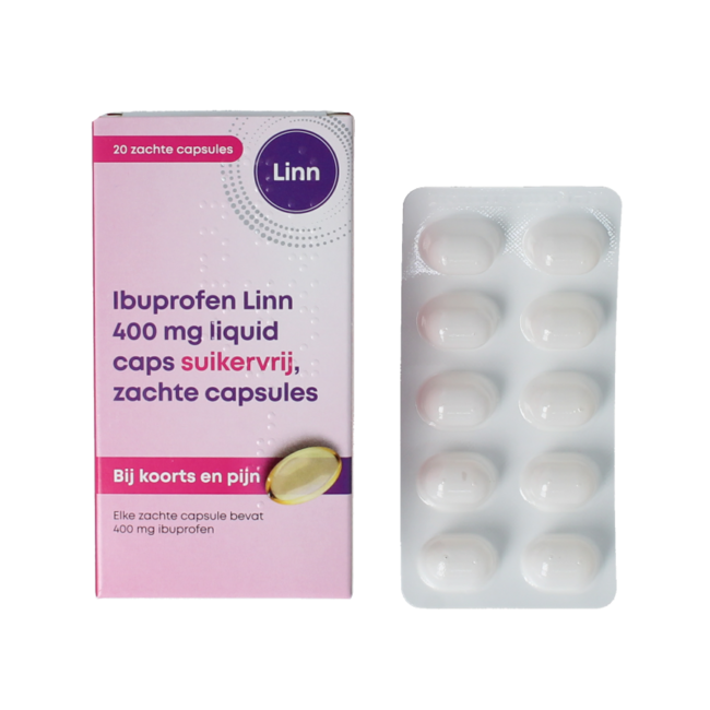 Ibuprofeno líquido 400 mg sin azúcar 20 cápsulas