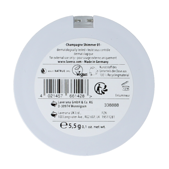 Lavera Highlighter champagne shimmer 01 organic 5.5 Gram