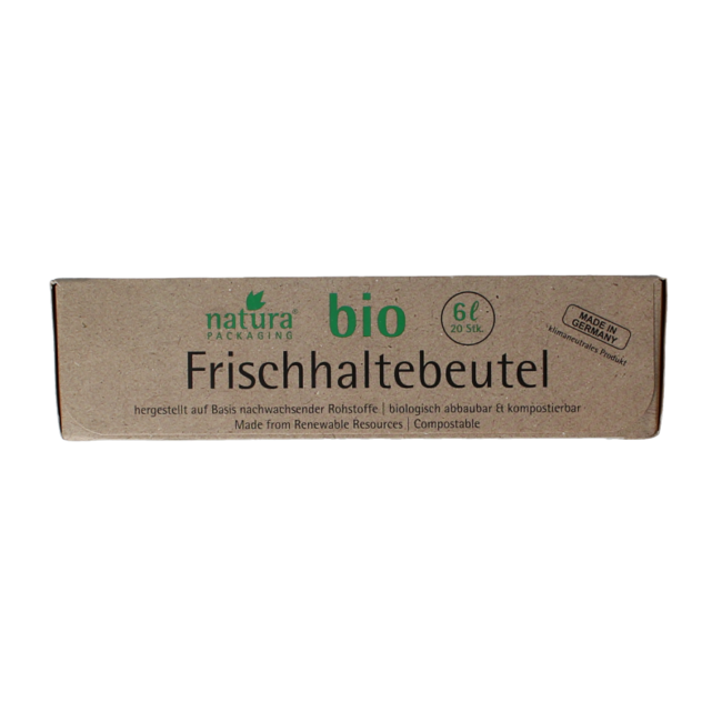 Biomat Natura bolsa de almuerzo compostable 6 litros 20 unidades