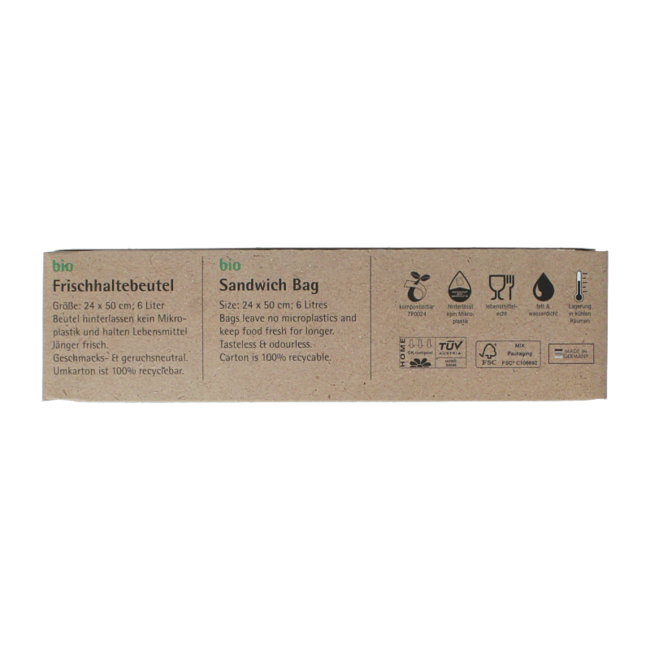 Biomat Natura compostable lunch bag 6 litre 20 pieces