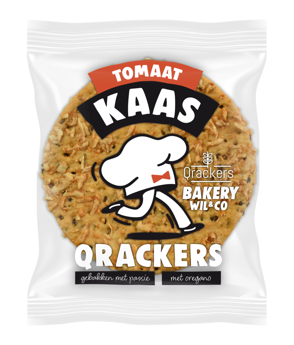 Leev Qrackers crackers kaas tomaat 2st bio 46 Gram