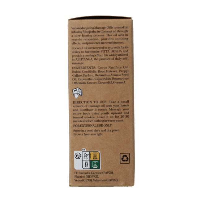 Vanan Manjistha Massage Oil 90ml