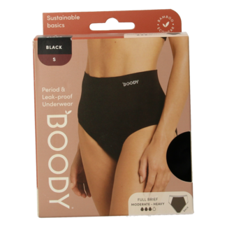 Boody Braguita de bikini para menstruación Boody, negra, flujo ligero/normal, talla S, 1 unidad