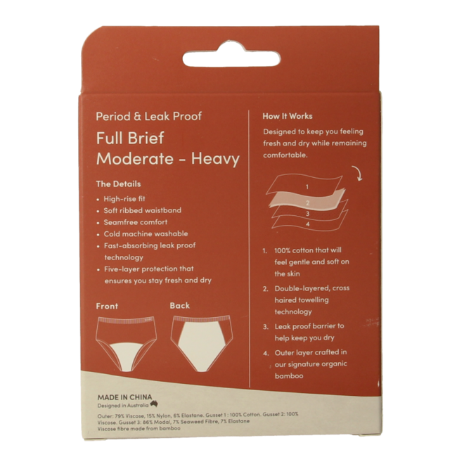 Culotte menstruelle Boody bikini noir flux léger/normal S 1 pièce