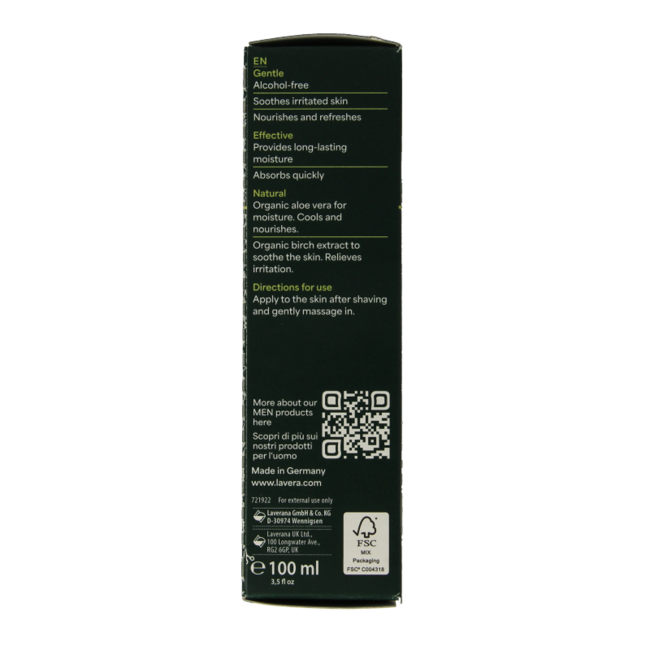 Lavera Men sensitiv Aftershave-Balsam Bio 100 Milliliter