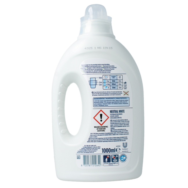 Neutral Wasmiddel wit 1 Liter
