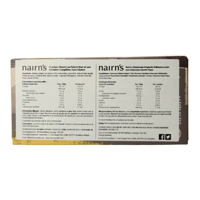 Nairns Cracker pimienta 137 Gramos
