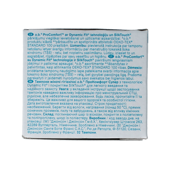 OB Tampons ProComfort Super 32 Pezzi