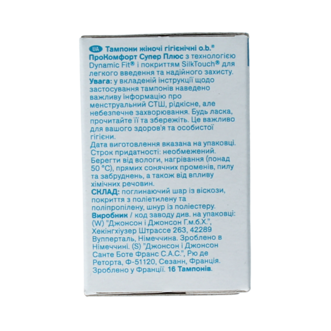 Tampons o.b. ProComfort Super Plus 16 pièces