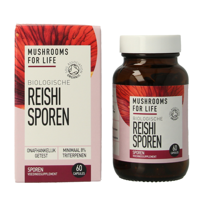 Mushrooms for Life Organic Reishi Spore 60 Capsules