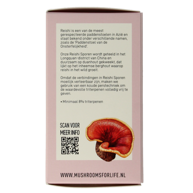 Mushrooms for Life Reishi spore paddenstoel bio 60 Capsules