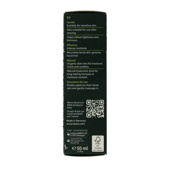 Men sensitiv moisturizing cream bio 50 Millilitre