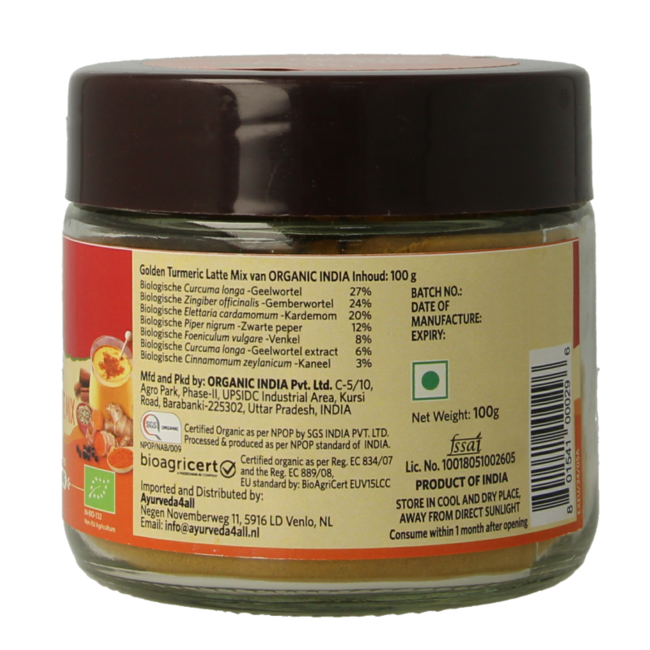 Organic India Golden Turmeric Latte Mix 100 Gramm