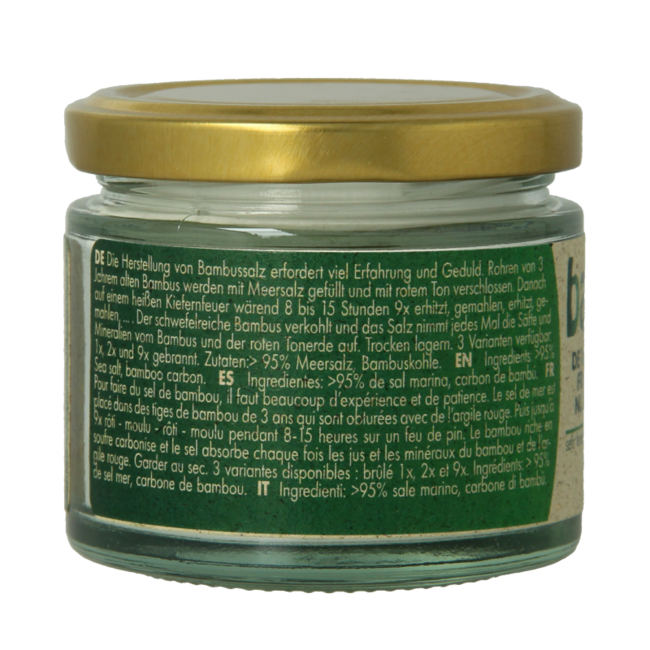 Bambu Salz Bamboo Salt very fine 1x roasted 110 Grams