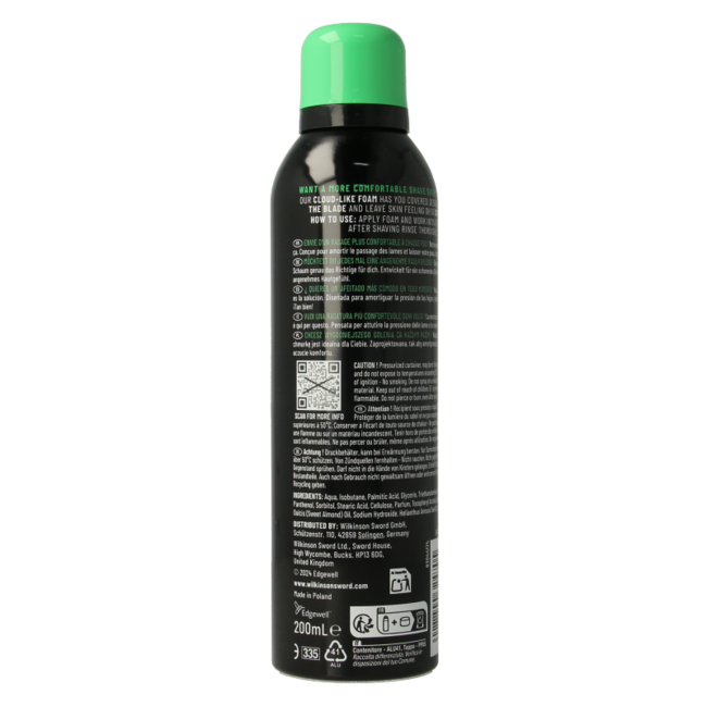 Wilkinson Shave foam sensitive 200 Millilitres