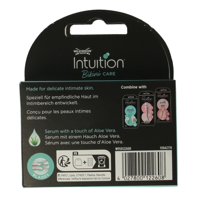 Ostrza Wilkinson Intuition Bikini Care, 3 sztuki