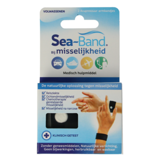 Sea Band Polsband volwassenen zwart 1 Paar