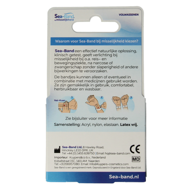 Bracelet d'acupression adultes noir 1 paire