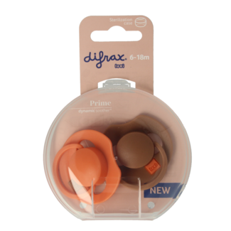 Difrax Fopspeen prime 6-18 maanden assorti 2 Stuks