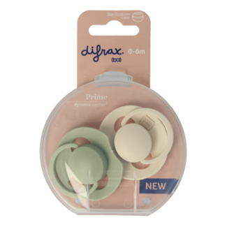 Difrax Prime Soother 0-6 Months Assorted 2 Pack