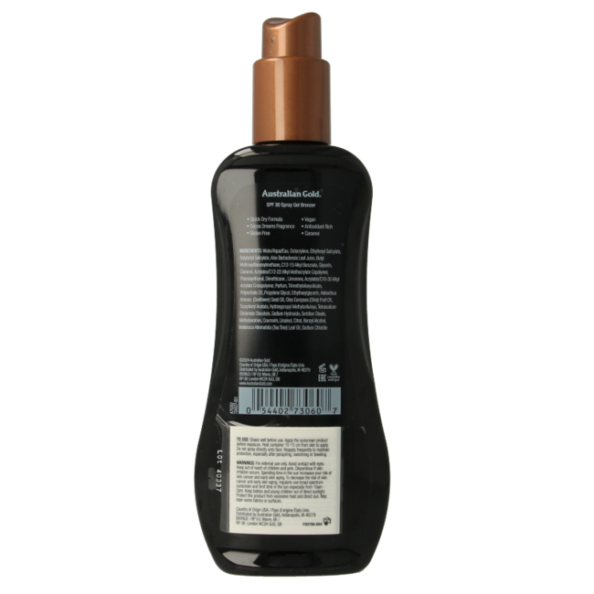 Australian Gold Spray Gel Bronzer LSF30 237 Milliliter