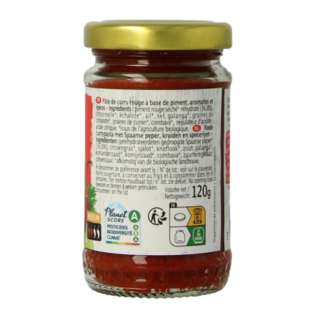 Rode curry pasta bio 120 Gram