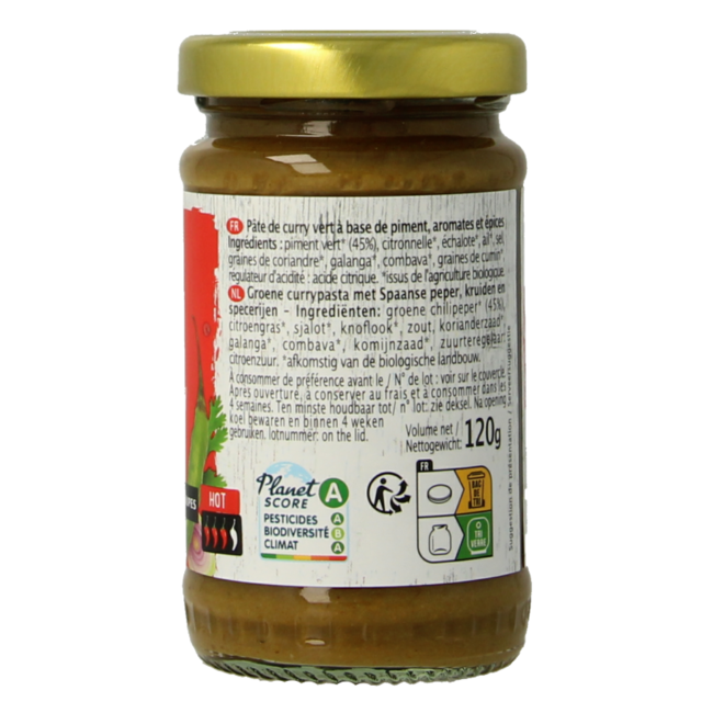 Primeal Pasta de curry verde bio 120 gramos