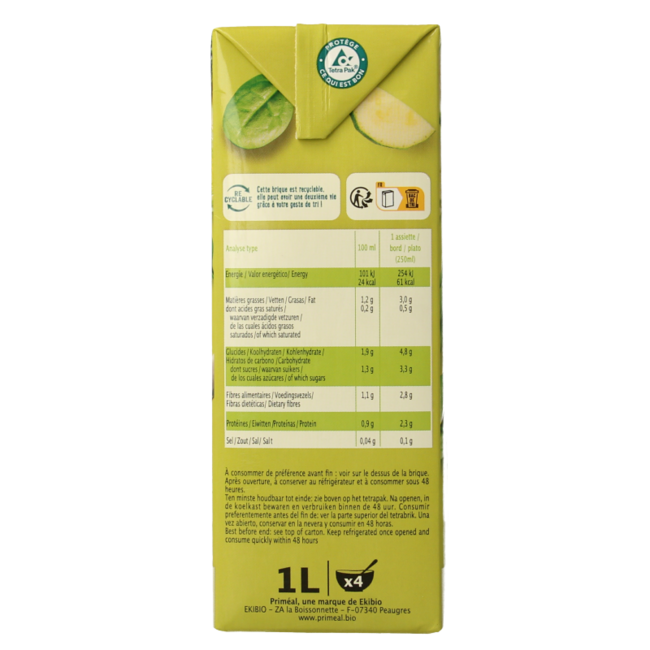 Priméal Soupe de légumes verts bio 1 Litre