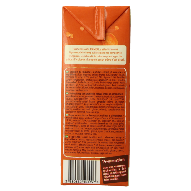 Groentecremesoep bio 1 Liter