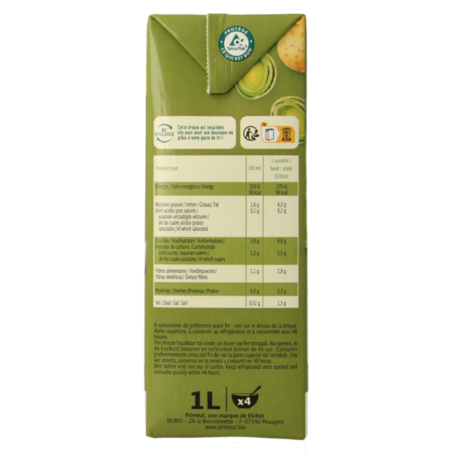 Creamy potato soup organic 1 Litre