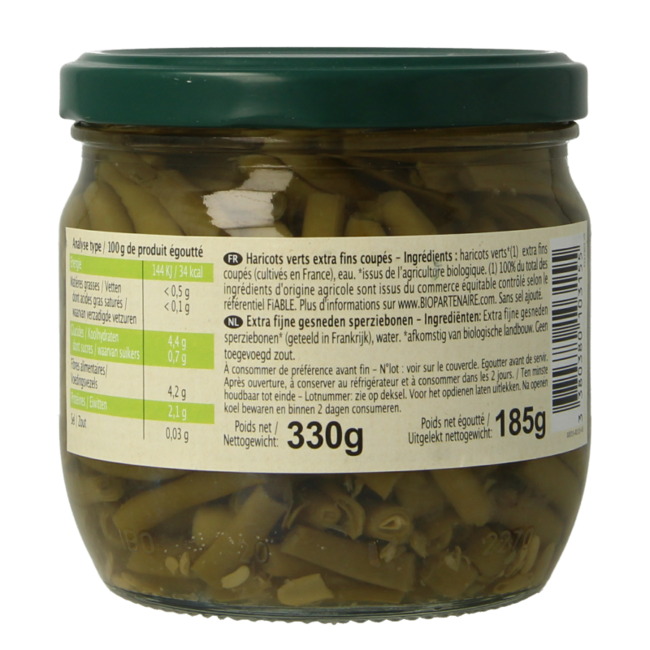 Primeal Judías verdes sin sal añadida bio 330 gramos