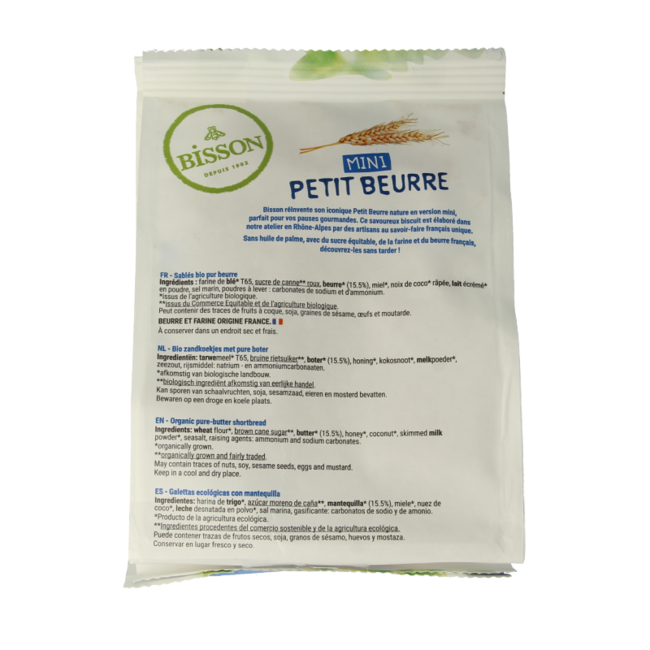 Bisson Mini biscotti petit beurre bio 125 Grammi