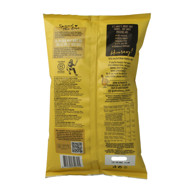 John Altman Sweet potato crisps truffle organic 90 Gram