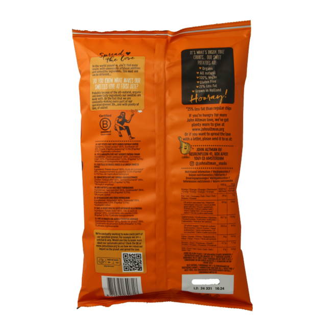 Sweet potato crisps paprika organic 90 Gram