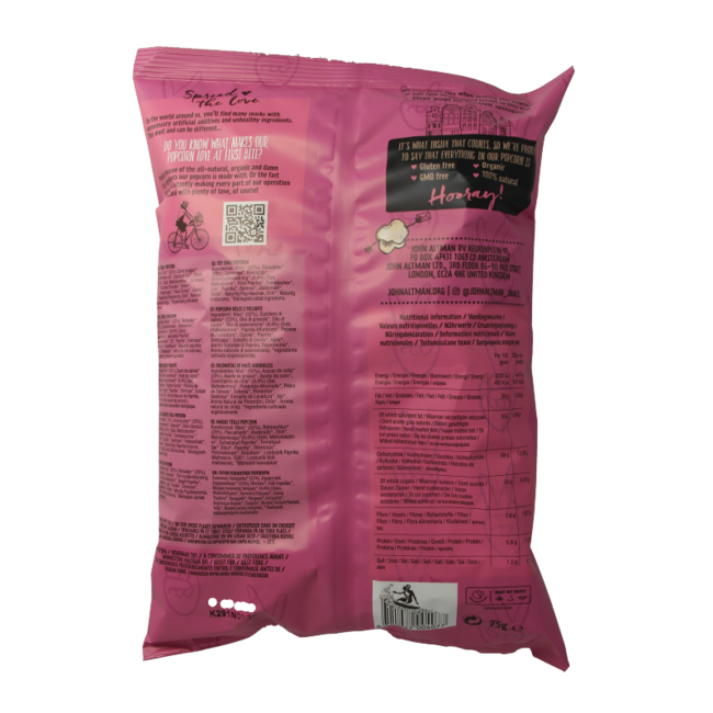 John Altman Popcorn Sweet Chilli Bio 75 Grammi