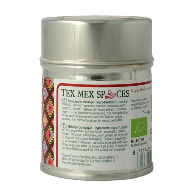 Natural Temptation Tex Mex spices tin organic 40 Gram