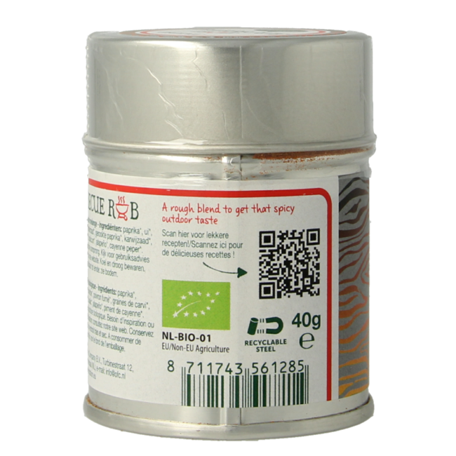 Natural Temptation Barbecue rub blikje bio 40 Gram